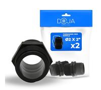 DOJA Barcelona Pezón Igual con Racor Roscado Doble Macho - Pack 2-2"x2" - Conector Estanco en Plástico - Adaptador Roscado Plástico, Fácil Montaje, Versátil: Piscina, Riego y Fontanería