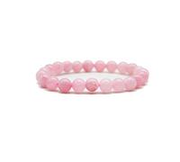 DOJA Barcelona | Pulsera de Bolas de Cuarzo Rosa | Bolas de 8mm | Pulseras Elasticas Minerales Naturales, Piedras Energeticas, Cristales Curativos | Minerales y Piedras Curativas Hombre y Mujer