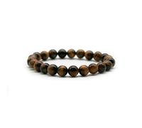 DOJA Barcelona | Pulsera de Ojo de Tigre | Bolas de 8mm | Pulseras Elasticas Minerales Naturales, Piedras Energeticas, Cristales Curativos | Minerales y Piedras Curativas Hombre y Mujer