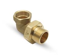 DOJA Barcelona | Racor Codo 90 Grados | 3/4" | M-H | Pack 3 | Codos 90º con Racor y Junta Tórica | Codo Latón | Anillo de Sellado | Accesorios Tuberia | para Tubo Grifo Jardin, Tuberias Exterior