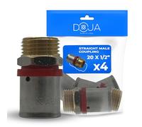 DOJA Barcelona Racor Recto Macho Multicapa - 20mm x 1/2" - Pack 4 - Fácil Instalación, Conexión Tubo Multicapa, Robusto, Racor para Piezas Macho Multicapa, Buen Ajuste, Accesorios