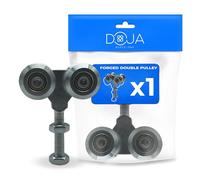 DOJA Barcelona Rollapar Forjada Doble U30mm Robusta - Roldana Doble para Puerta Pesada con Giro Suave, Montaje Sencillo y Resistente para Uso Exterior, Interior, Polea Tendedero de Acero