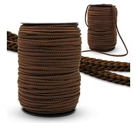 DOJA Barcelona | Rollo de Cuerda | Bobina 100m | Cordones Marrones | Diametro 6mm | Poliester | Cuerda Resistente | para Cordones Zapatillas Deporte, Cuerda Paracord, Pulseras, Cordones Botas
