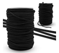 DOJA Barcelona | Rollo de Cuerda | Bobina 100m | Cordones Negros | Diametro 3mm | en Poliamida | Cuerda Resistente | para Cordones Zapatillas Deporte, Cuerda Paracord, Pulseras, Cordones Botas