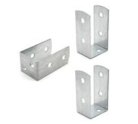 DOJA Barcelona | Soporte en U | Pack 2 | Soporte Poste Madera en U | 61x45x100mm | Espesor 2mm | Zinc Galvanizado | Base Poste Madera para Anclaje Pared, Pergolas de Madera, Postes para Vallas...