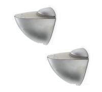 DOJA Barcelona | Soporte Pelicano | Pack 2 | Pelicanos para Baldas MAX: 25mm | Carga MAX: 10kg | en Aluminio | Soporte para Estanteria Madera y Cristal, Estanteria Pared, Mesitas de Noche, Espejo