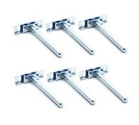DOJA Barcelona | Soportes Ocultos para Baldas Smart | 76x19x11 mm | Espiga 10x100 mm | PACK 6 | Soportes Invisibles para Baldas Pared | Soporte Estanteria Flotante Seguro, Estable y Elegante