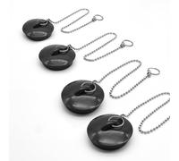 DOJA Barcelona | Tapon Fregadero con Cadena | 380mm | Pack 4 | Tapon De Lavabo con Cadena de Bolas | Tapon Lavabo Universal | Tapon de Bañera con Cadena, Tapon de Desague, Tapon Drenaje
