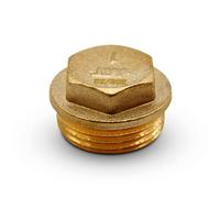 DOJA Barcelona | Tapon Obturador Macho | Rosca Externa | Tapa Hexagonal 3/8’’ | Laton | Tapones para Tubo Desague Lavabo, Radiador Toallero, Agua con Gas, Llave de Paso Agua, Tapon Lavabo, Grifo