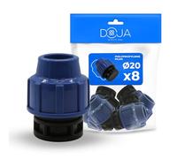DOJA Barcelona Tapón PP Rosca Conector de Tubería de Polietileno - Pack 8-20Ø - Tapon de Polipropileno Tuberia para Cierre Estanco, Fácil de Instalar, Resistente Alta Presión con Ajuste Ideal