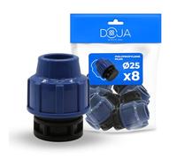 DOJA Barcelona Tapón PP Rosca Conector de Tubería de Polietileno - Pack 8-25Ø - Tapon de Polipropileno Tuberia para Cierre Estanco, Fácil de Instalar, Resistente Alta Presión con Ajuste Ideal