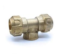 DOJA Barcelona | Te Hembra Polietileno | PE | Compresión | 25x3/4" | Unión Tubos Riego | Conector Tuberias para Radiadores, Manguito Goteo, Aire Comprimido, Adaptador Regulador Gas/Tubo Agua