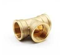 DOJA Barcelona | Te Laton Hembra | 1/2" | PACK4 | Pieza en T | Unión Tubos Riego | Conector Latón Tuberias para Radiadores, Manguito Goteo, Aire Comprimido, Regulador Gas/Tubo Agua, Derivación..