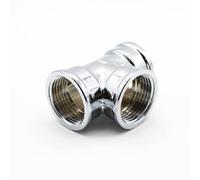DOJA Barcelona | Te Laton Hembra Cromado | 3/8" | Pieza en T | Unión Tubos Riego | Conector Latón Tuberias para Radiadores, Manguito Goteo, Aire Comprimido, Regulador Gas/Tubo Agua, Derivación..