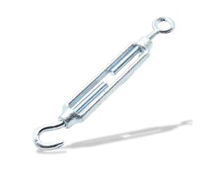 DOJA Barcelona Tensores de Alambre Gancho - ojo M10 Acero Galvanizado PACK 4 - Tensor Cable Ajustable para Cuerda de Tendedero o Toldos Resistente - Carga Max 300 Kg Regulador de Tensión Toldo Vela.