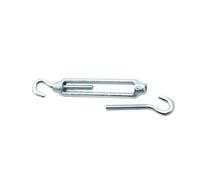 DOJA Barcelona Tensores de Alambre Gancho y Gancho M10 Acero Galvanizado - PACK 2 - Tensor Cable Ajustable para Cuerda de Tendedero o Toldos Resistente - Carga 300 Kg Regulador de Tensión Toldo Vela