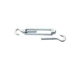 DOJA Barcelona Tensores de Alambre Gancho y Gancho M10 Acero Galvanizado - PACK 2 - Tensor Cable Ajustable para Cuerda de Tendedero o Toldos Resistente - Carga 300 Kg Regulador de Tensión Toldo Vela