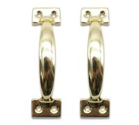 DOJA Barcelona | Tiradores Puertas Dorados | Pack 2 | Tiradores | 120x33x1,3mm | Laton | Manija Puerta | para Mango Cajones, Mango Cocina, Agarradera Armarios, Agarradera de Muebles, Dormitorio