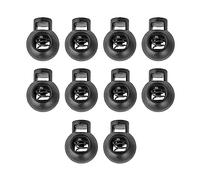 DOJA Barcelona | Tope Cordon Redondo | Negro | Pack 10 | 22mm | Cierre Cordones Plastico | Bloqueador de Cordones | Cierre Cordon Elastico Bolsos Deportivos, Chaquetas, Mochilas | Cierres Cordones