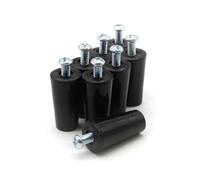 DOJA Barcelona | Topes Persianas | Pack de 8 | Topes Persiana Negro | Longitud 40mm | PVC | Para Recambios Para Persianas Enrollables, Accesorios De Persianas, Tope Amortiguador para Persiana