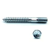 DOJA Barcelona | Tornillo Doble Rosca | 90 Tornillos Esparragos | M8 x 50 | en Acero Galvanizado | Tornillo Union para Tornillos para Madera, Patas para Muebles, Abrazaderas Metalicas, Tablero Madera