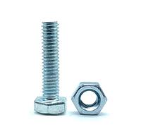 DOJA Barcelona | Tornillos con Tuerca | 10 Tornillos Hexagonales con 10 Tuercas | M12x60mm | en Acero Galvanizado | Tornillos y Tuercas, Tornillo Roscado y Tuerca, Pernos Con Tuerca, Cabeza Hexagonal