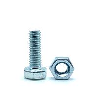 DOJA Barcelona | Tornillos con Tuerca | 50 Tornillos Hexagonales con 50 Tuercas | M5x20mm | en Acero Galvanizado | Tornillos y Tuercas, Tornillo Roscado y Tuerca, Pernos Con Tuerca, Cabeza Hexagonal