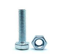 DOJA Barcelona | Tornillos y Tuercas Hexagonales M6x60mm | Set de 40 Piezas en Acero Galvanizado | Cabeza Hexagonal