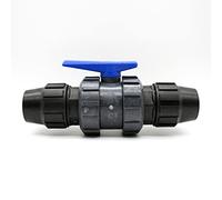 Doja Barcelona Válvula de ajuste de PVC 25 mm, asiento PTFE, bola, manguera, riego goteo jardín