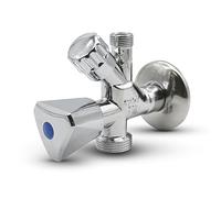 DOJA Barcelona | Válvula Mixta Lavadora | Pack 1 | Grifo Lavabo y Lavadora 1/2" x 3/4" x 3/8" | 115x87mm | Metal y Plástico | Valvula Mixta | para Grifo Ducha, Grifo Jardin, Grifo Doble...