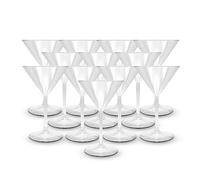 DOJA Barcelona | Vasos Plastico Martini | Transparente | Pack 12 | Copas de Martini Plastico Duro Reutilizable | Vasos Policarbonato Transparente | Vaso Martini Plastico, Cocktail Reutilizables