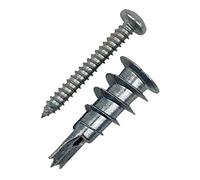 DOJA INDUSTRIAL | Tacos Pladur Zamak | Taco para Yeso | Tamaño: 4,2 x 32 | PACK 50 | Anclajes de Fijación + Tornillos Autotaladrantes | Uso: Pared Carton Yeso, Placas de Pladur