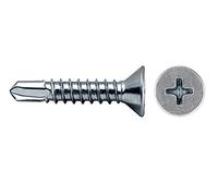 DOJA Industrial | Tornillos Autotaladrantes Cabeza Plana | 4,2 x 22 | PACK 200 | Tornillo Estrella PH | Cincado | Tornillos Autoperforantes para Chapa Tejado | Uso: Chapas metalicas