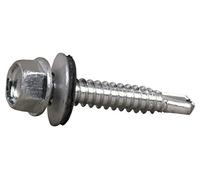 DOJA Industrial | Tornillos Autotaladrantes M5 | PACK 100 | 5,5 x 22 mm | Tornillos roscachapa hexagonal con arandela para chapa aluminio o cubiertas | Tornillos autoperforantes autorroscantes broca