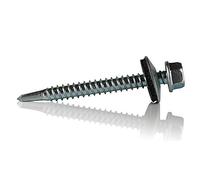 DOJA Industrial | Tornillos Autotaladrantes M5 | Pack 200 | 5,5*50mm | Tornillos Roscachapas Hexagonal con Arandelas para Chapas Metalicas | Tornillo Autotaladrante para Metal, Panel Sandwich Tejado