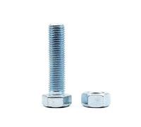 DOJA INDUSTRIAL | Tornillos con Tuercas | 10 x 25mm | PACK 30 | Tornillo de Cabeza Hexagonal con Tuerca en acabado Cincado | Tornillos para Madera, uso Doméstico, Construcción, Industrial...