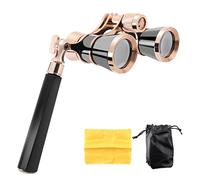 Dojimayisc Gafas de ópera prismáticos con revestimiento negro de 3 x 25 pulgadas, lentes de ópera con revestimiento de vidrio para teatro, mango de vidrio, regalos para mujeres y niñas