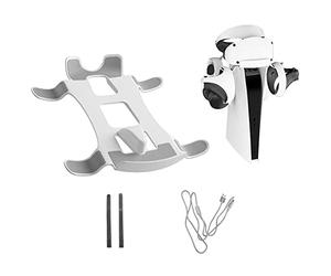 Dojimayisc Soporte de Almacenamiento para Consola de Juegos PSVR2 Soporte de Montaje para Auriculares con Cable de Carga 2 en 1 para Accesorios PS VR2 VR