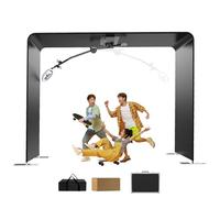 DOJOEUU Cabina de Fotos 360 con Plataforma giratoria y Control Remoto, Soporte Extensible, Logotipo Personalizado y Anillo de luz. Ideal para Fiestas y Eventos(Booth+Arm)