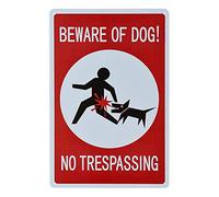 Dojune-No Trespassing Beware of Dogs Sign | Divertida o aterrador decoración de pared