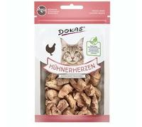 Dokas Corazones de Pollo liofilizados | Paquete Triple | 3 x 15 g | Golosina para gatos | Gracias a la liofilización Suave, el 100% de los nutrientes Naturales se conservan