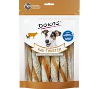 DOKAS Masticar Twister con Piel de Vacuno, Rumen y Filete de pechuga de Pollo, sin Cereales, Aperitivo Premium para Perros de Piel de Vacuno y Pollo, 1 x 200 g