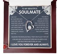 Dokazu Collar de regalo de cumpleaños para esposa de marido, collar de aniversario para esposa a mi alma gemela, collar para mujer, collar para mi esposa, collar de marido, joyería de alma gemela