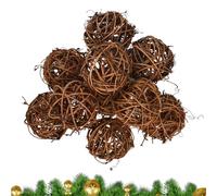 Dokeno 10 Piezas Bolas de Mimbre y Ratán, Decorativas, Pequeña Bola de Ratán para Pájaros Loros Manualidades