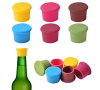 Dokeno 12 Piezas Tapones de Silicona para Botellas de Vino, Tapones de Botellas Cristal, Tapones Corona de Silicona Colores, Tapón para Botellas, Tapas Reutilizables Silicona para Cerveza y Champán