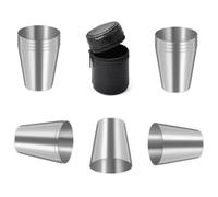 Dokeno 12 piezas Vasos de Chupito de Acero inoxidable, 30 ml vasos de chupito de metal, Mini apilables copas de vino para acampar para senderismo picnic viajes y camping