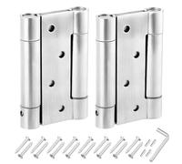 Dokeno 2 Piezas 4 Pulgadas Bisagra Resorte Doble Acción Resistente 100 mm, Bisagras de Puertas de Acero Inoxidable con Tornillos, Bisagra Cierre Automático, para Puertas de Cocina Cafetería Bar