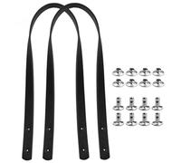 Dokeno 2 Piezas Asas de Repuesto para Bolsos - Cuero PU Negro, Longitud 60 cm, Ancho 2 cm - Correas Con Remaches y Accesorios