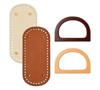 Dokeno 2 Piezas Base Bolso Crochet, 22x10cm PU Crochet Bolsa Inferior Base para Bolsos Crochet Bases de Cuero con Agujeros para Bolso Fabricación de Monederos Hechos a Mano Del Bolso DIY