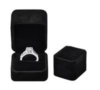 Dokeno 2 Piezas Caja de Anillo de Terciopelo Caja de Regalo de Terciopelo Clásico Joyero para anillo Caja de Terciopelo Negra Joyería Cajas de Regalo Caja Anillo para Propuesta Compromiso Boda